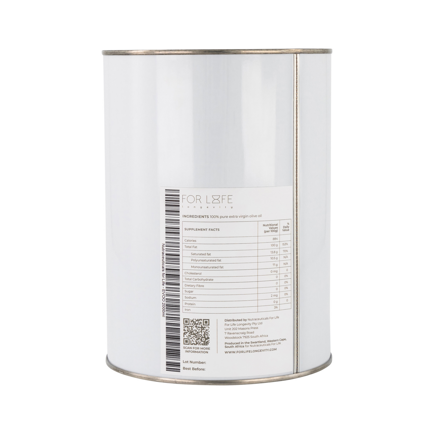 Nutraceuticals For Life Extra Virgin Olive Oil (2 litre )